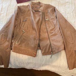 Jou Jou Vegan Leather Camel Jacket-Never been worn